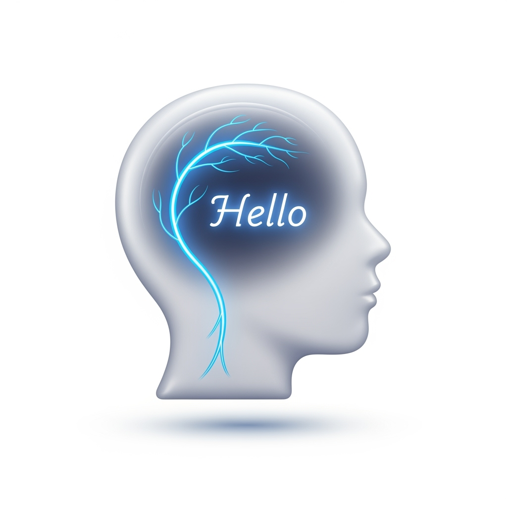 Ilustración del cerebro con una estructura azul brillante que representa las conexiones neuronales fortalecidas mediante un plan de aprendizaje